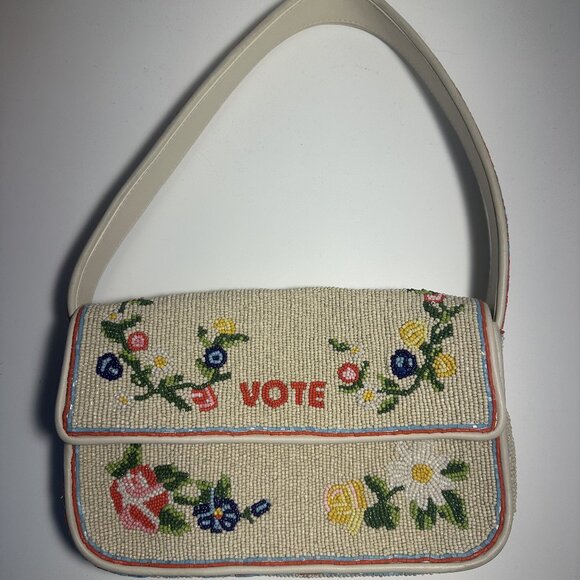 STAUD Handbags - STAUD Beaded Tommy "Vote" Bag